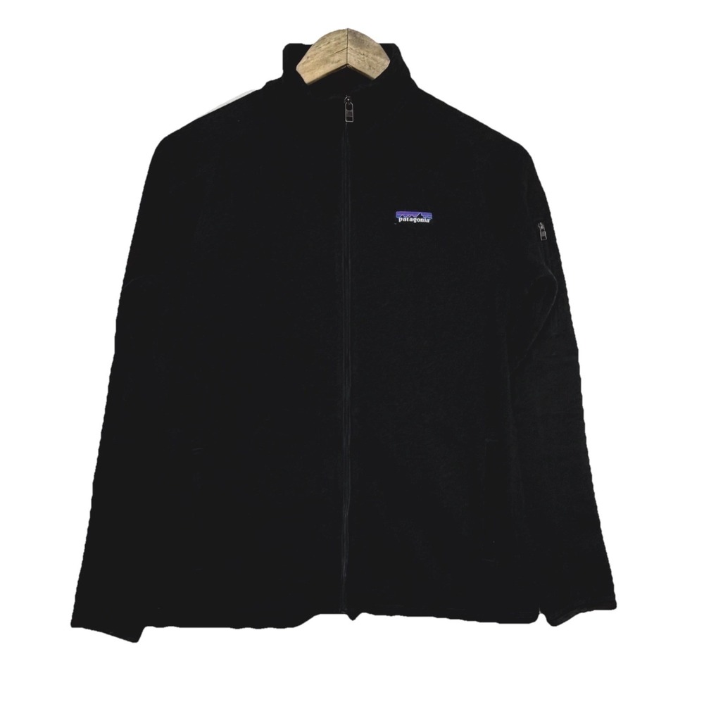 Patagonia Better Sweater Jacket Womens M Black Fleece Lined Mock Neck Minimalist